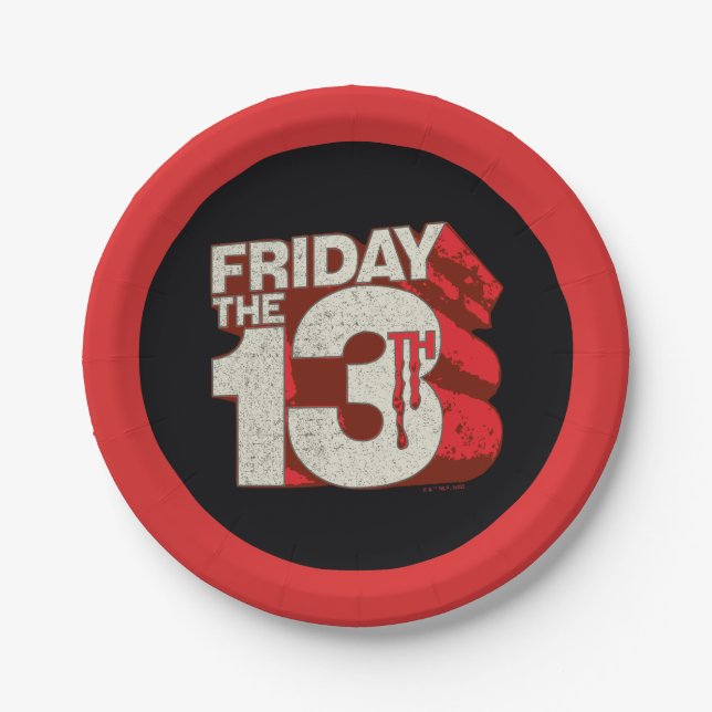 Prato De Papel Friday the 13th | Bleeding Stacked 3D Logo (Frente)