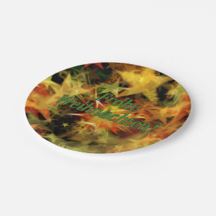 Prato De Papel Frohe Weihnachten! Feliz Natal no gf alemão