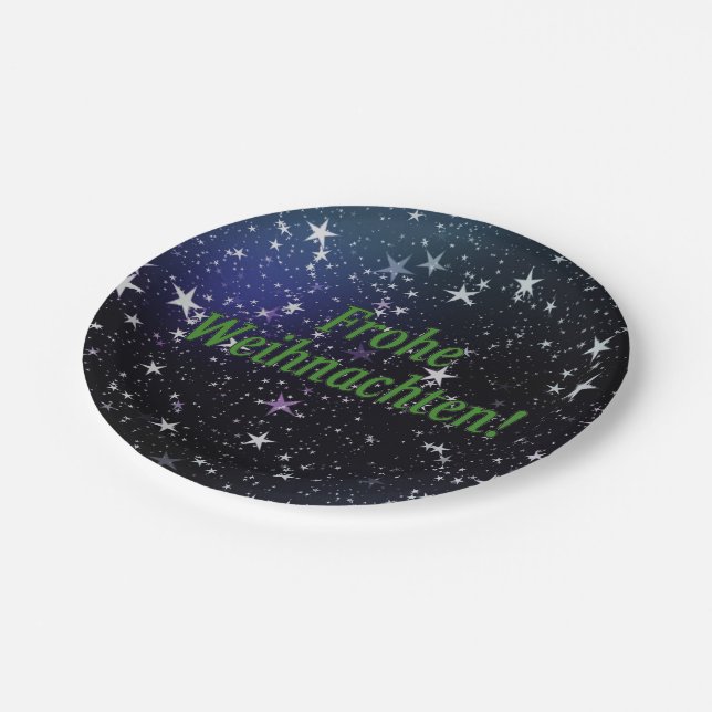 Prato De Papel Frohe Weihnachten! Feliz Natal no gf alemão (Inclinado)