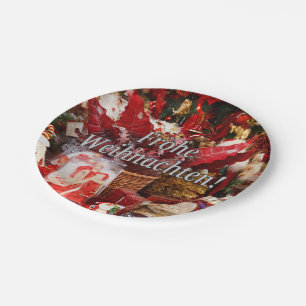 Prato De Papel Frohe Weihnachten! Feliz Natal no wf alemão