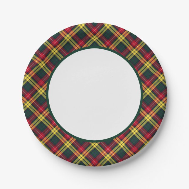 Prato De Papel Fronteira Clan Buchanan Tartan (Frente)
