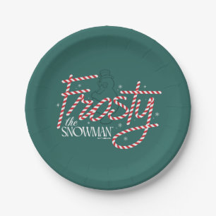 Prato De Papel Frosty the Snowman Candy Cane Logo