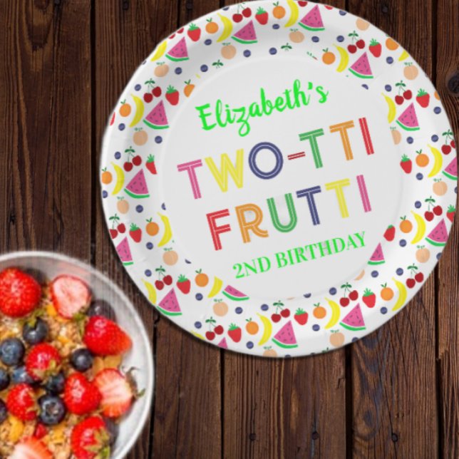 Prato De Papel Fruit Two-tti Frutti 2nd Birthday (Criador carregado)