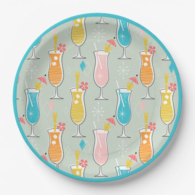 Prato De Papel Fruity Tiki Beverages (Frente)