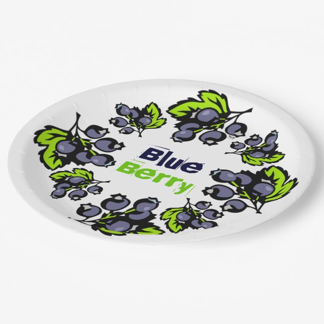 Prato De Papel Fruta Blueberry Brunch Blueberry (Inclinado)