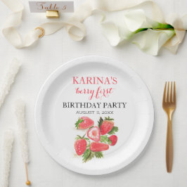 Prato De Papel Fruta Strawberry primeiro aniversario Summer