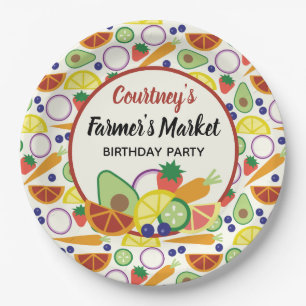 Prato De Papel Frutas de Festa de aniversário e vegetais de prod