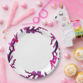 Prato De Papel Fuchsia Sakura Brilha Papel de Pintura