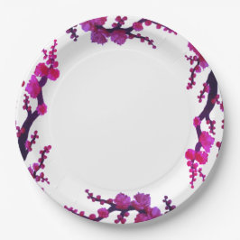 Prato De Papel Fuchsia Sakura Brilha Papel de Pintura