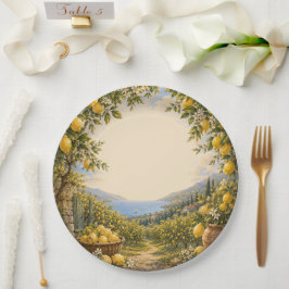 Prato De Papel Fuga Mediterrânea | Decoração de Mercado de Limão