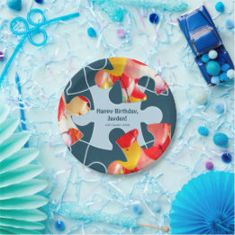 Prato De Papel Fun Jigsaw Puzzle Kids Happy Birthday Name 