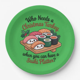 Prato De Papel Fun Kawaii Christmas Sushi Platter