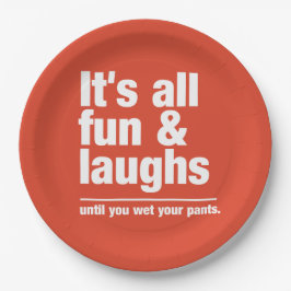 Prato De Papel FUN & LAUGHES - placas de papel personalizadas