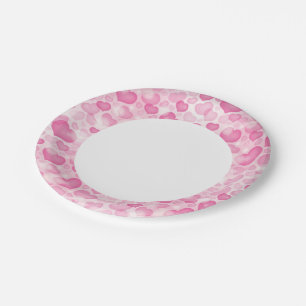 Prato De Papel Fundo com Corações