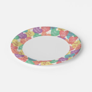 Prato De Papel Fundo da Forma de Amor