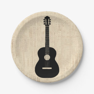Prato De Papel Fundo de Script de Guitarra Acústica