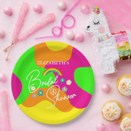 Prato De Papel Funky Retro Bridal Shower