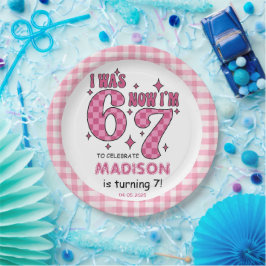 Prato De Papel Funny 7th Birthday | “I Was 6, Now 7” Party