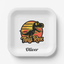 Funny Dinossauro Vintage Trex no Pôr do Sol Tiny R