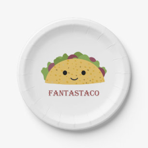Prato De Papel Funny Fantastaco Taco Pun Cute Kawaii Taco
