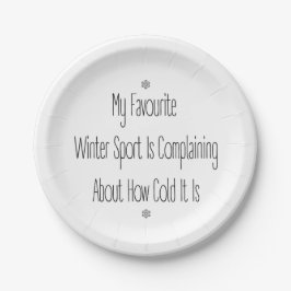 Prato De Papel Funny Gift Quote My Favourite Winter Sport Decor