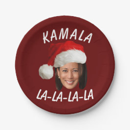 Prato De Papel Funny Kamala Harris Face Papai Noel Natal