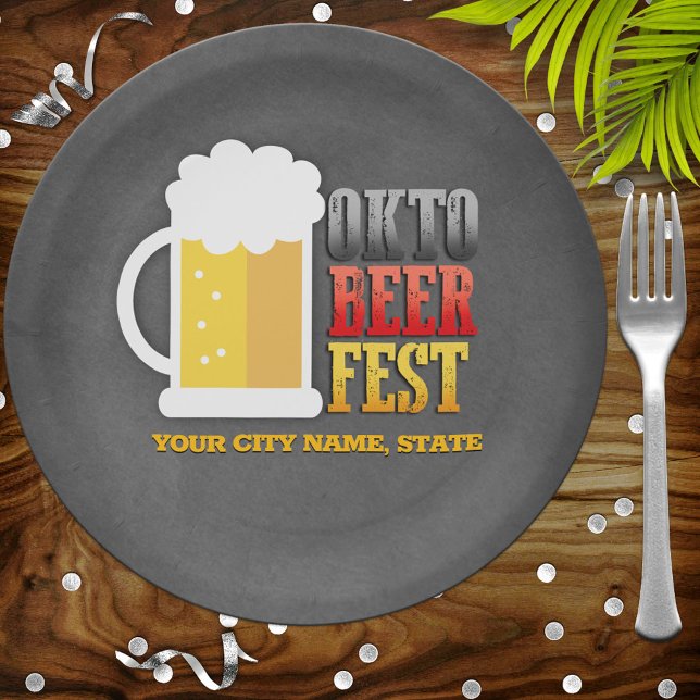 Prato De Papel Funny Oktoberfest Personalizado (Criador carregado)