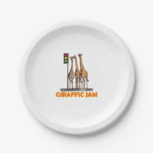 Prato De Papel Funny Pun Giraffe Jam