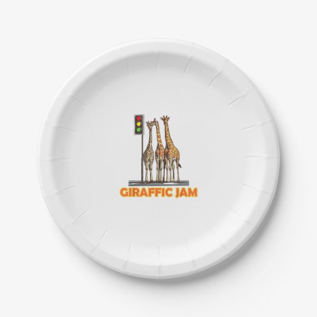 Prato De Papel Funny Pun Giraffe Jam (Frente)