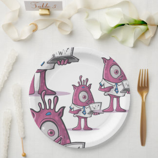 Prato De Papel Funny Purple Accountant Monsters Paper Plate