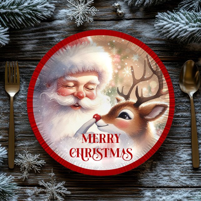 Prato De Papel Funny Santa Claus Cartoon Holiday Party Paper  (Funny Santa Claus Cartoon Holiday Party Paper Plates

)