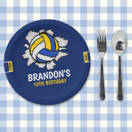 Prato De Papel Funny Volleyball Boy Birthday
