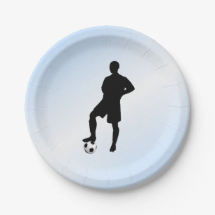 Prato De Papel Futebol Azul / Desenho Esportivo