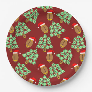 Prato De Papel Futebol de Natal