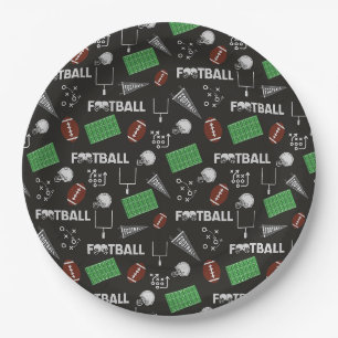 Prato De Papel Futebol divertido em preto