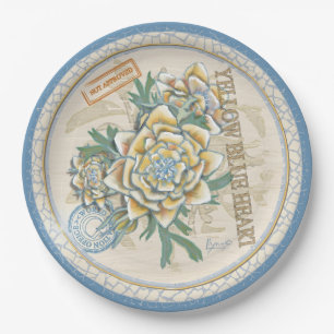 Prato De Papel G Criação de floração amarela