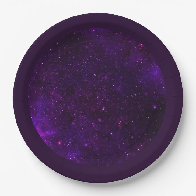Prato De Papel Galáxias e Estrelas (Frente)