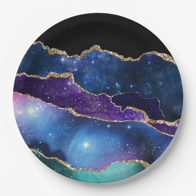 Prato De Papel Galaxy Agate Series Design 13 (Frente)