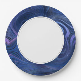 Prato De Papel Galaxy Strata Blue Purple