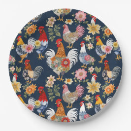 Prato De Papel Galinha-branca-denim Vestindo Fazendas de Colagem 