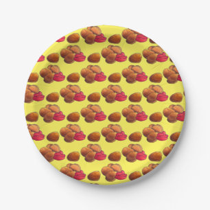 Prato De Papel Galinhas Nuggets com Ketchup Comida Foodie