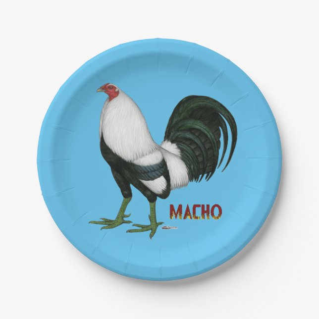 Prato De Papel Gamecock Macho Duckwing (Frente)