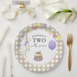 Prato De Papel Ganso em aquarela aniversário de 2 anos