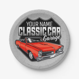 Prato De Papel Garagem Clássica Convertível 1966 Personalizada