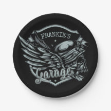 Garagem de motocicleta do Biker de NOME Personaliz