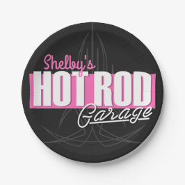 Prato De Papel Garagem de Rod Quente Pinstripes