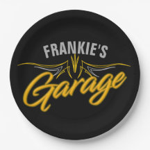 Garagem Personalizada Neon Pinstripes Biker Retro