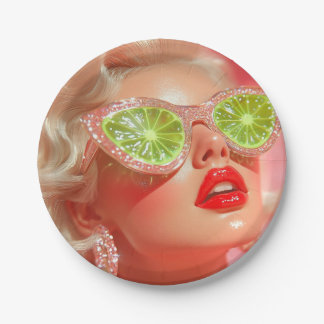 Prato De Papel Garota brilhante