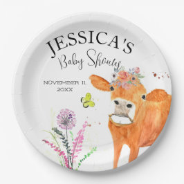 Prato De Papel Garota Chá de fraldas-