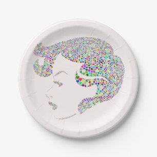 Prato De Papel Garota com coração